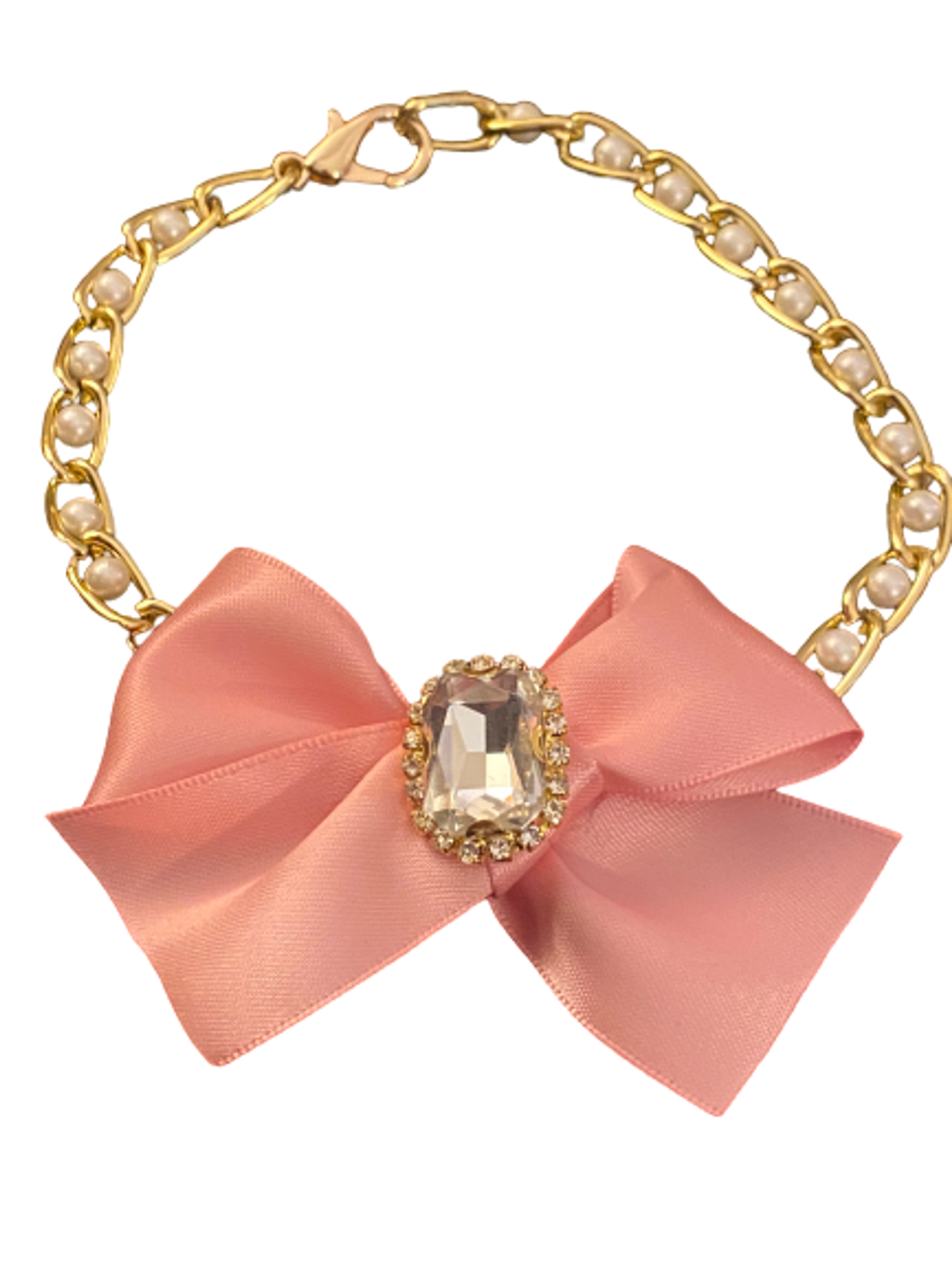 The Pearlella Pearl and Chain Dog Collar