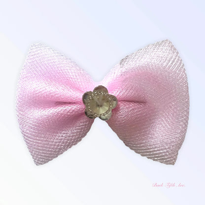 Tulle and crystal flower barrette, color variant 2 detail