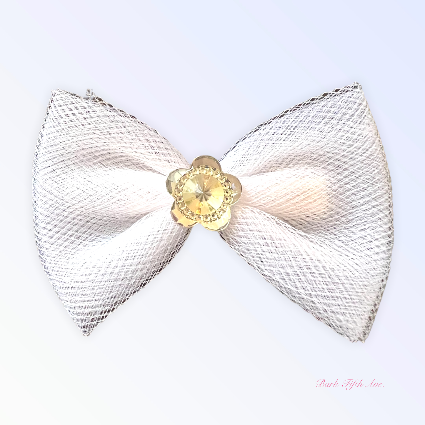Tulle and Crystal Flower Dog Hair Barrette