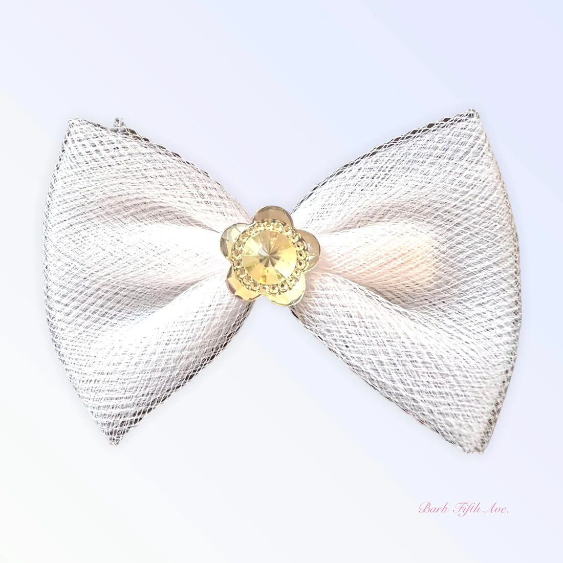 Tulle and crystal flower barrette, color variant 3 detail