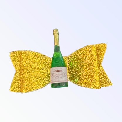 Yappy Hour Champagne Dog Hair Bow