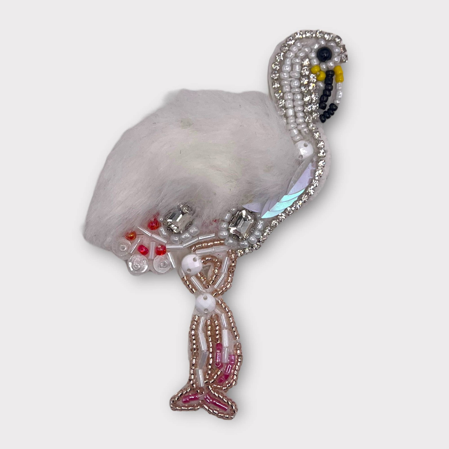 Bark Fifth Avenue Beaded Fur and Rhinestone Flamingo Dog Dress