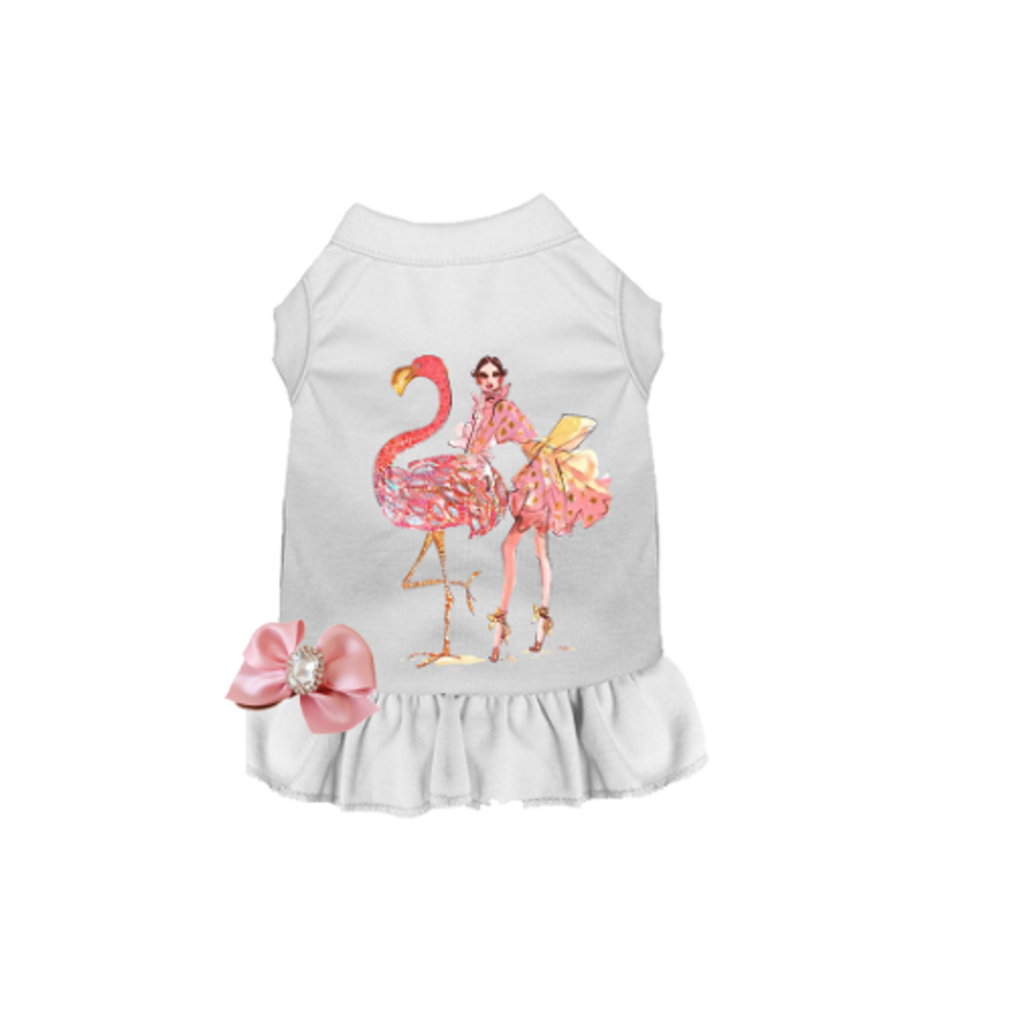 Fancy Flamingo Dog Dress
