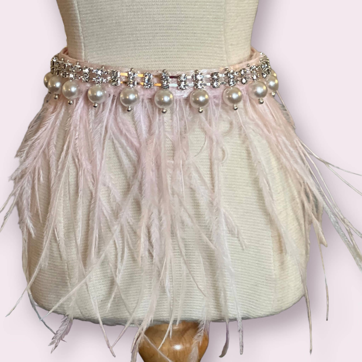 Feathers, Diamonds and Pearls Glam Dog Collar