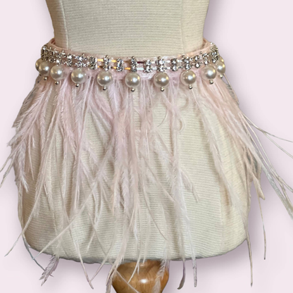 Feathers, Diamonds and Pearls Glam Dog Collar