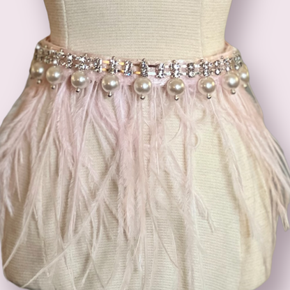 Feathers, Diamonds and Pearls Glam Dog Collar