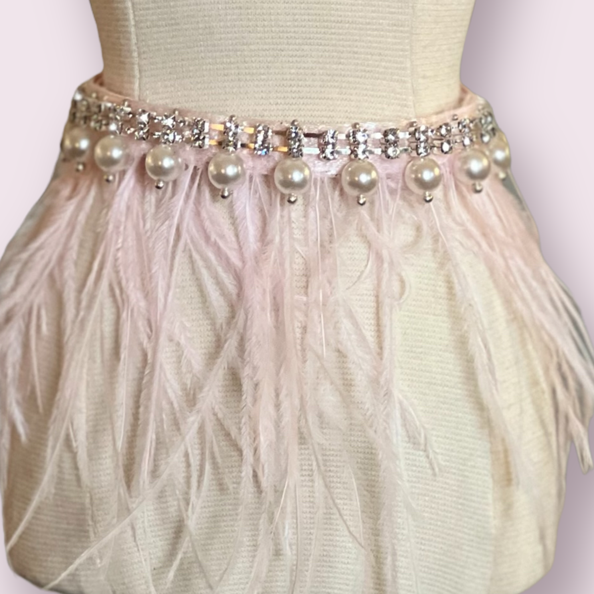 Feathers, Diamonds and Pearls Glam Dog Collar