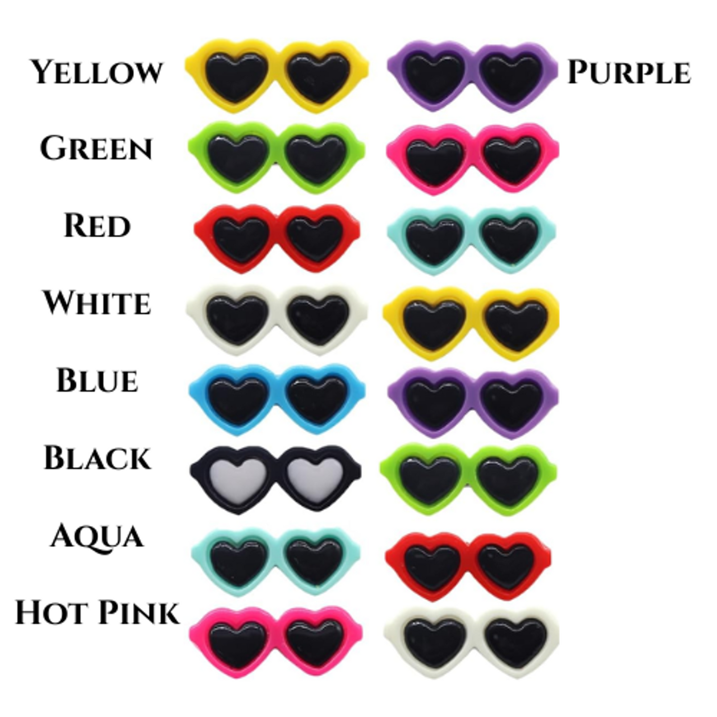Heart Shaped Sunnies Dog Hair Clips