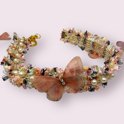 Mariposa Tweed Dog Necklace
