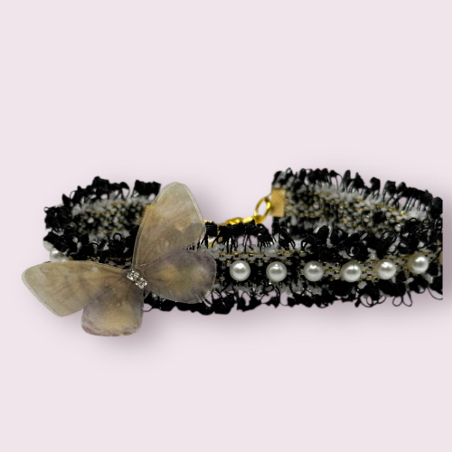 Mariposa Tweed Dog Necklace