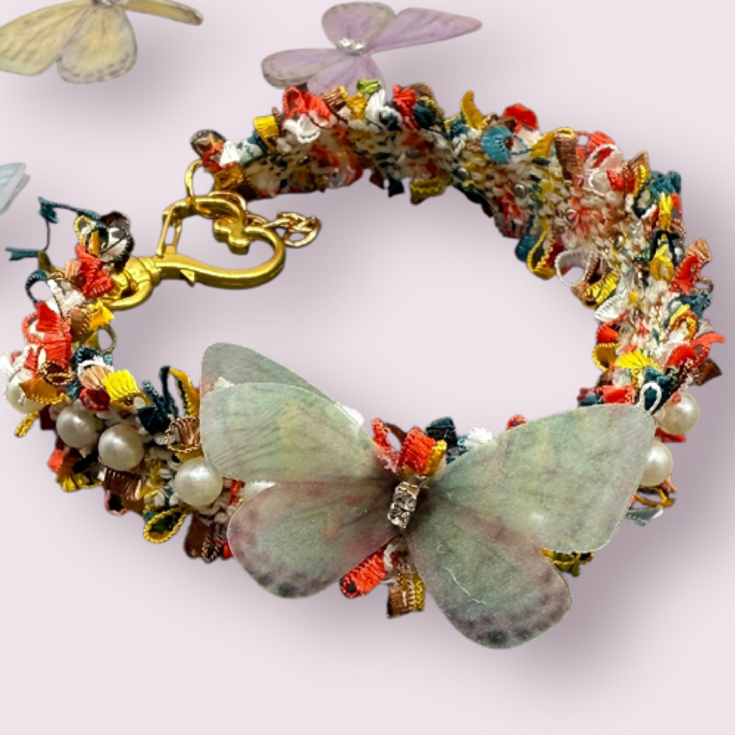 Mariposa Tweed Dog Necklace