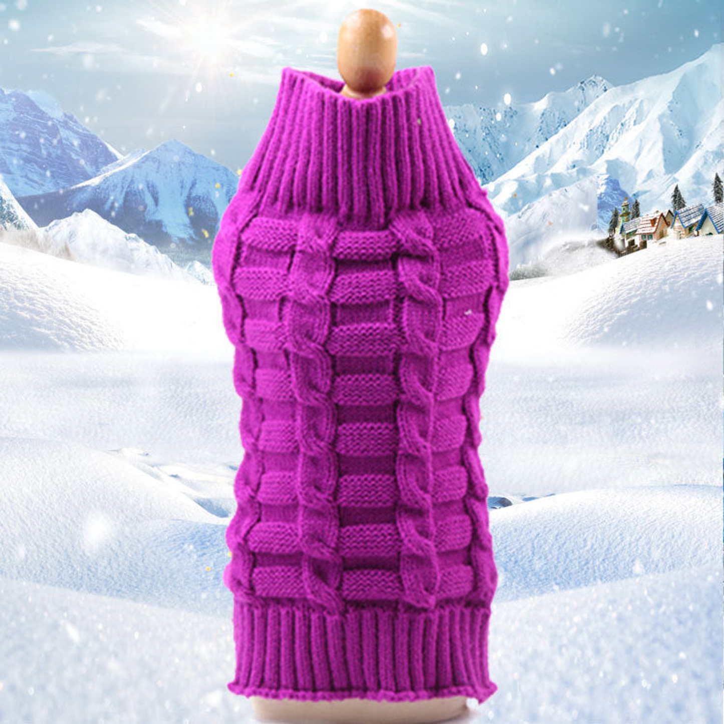 Twisted Rope Knit Pet Sweater