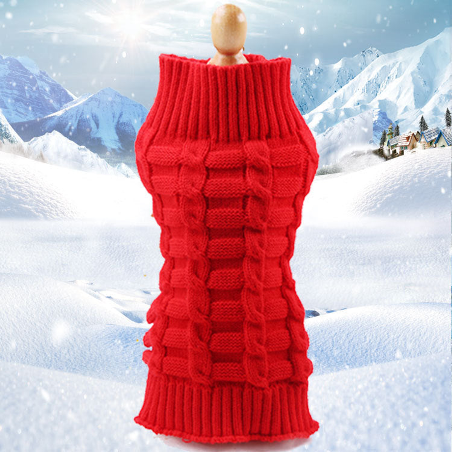 Twisted Rope Knit Pet Sweater
