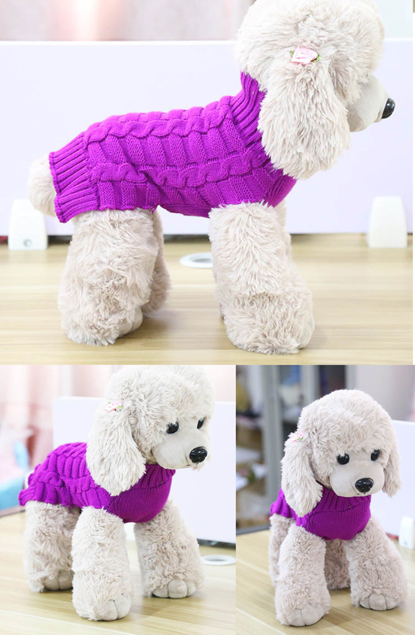 Twisted Rope Knit Pet Sweater