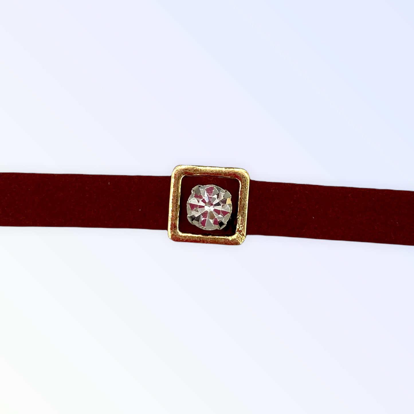 Bark Fifth Avenue Burgundy Buckle Dog Necklace