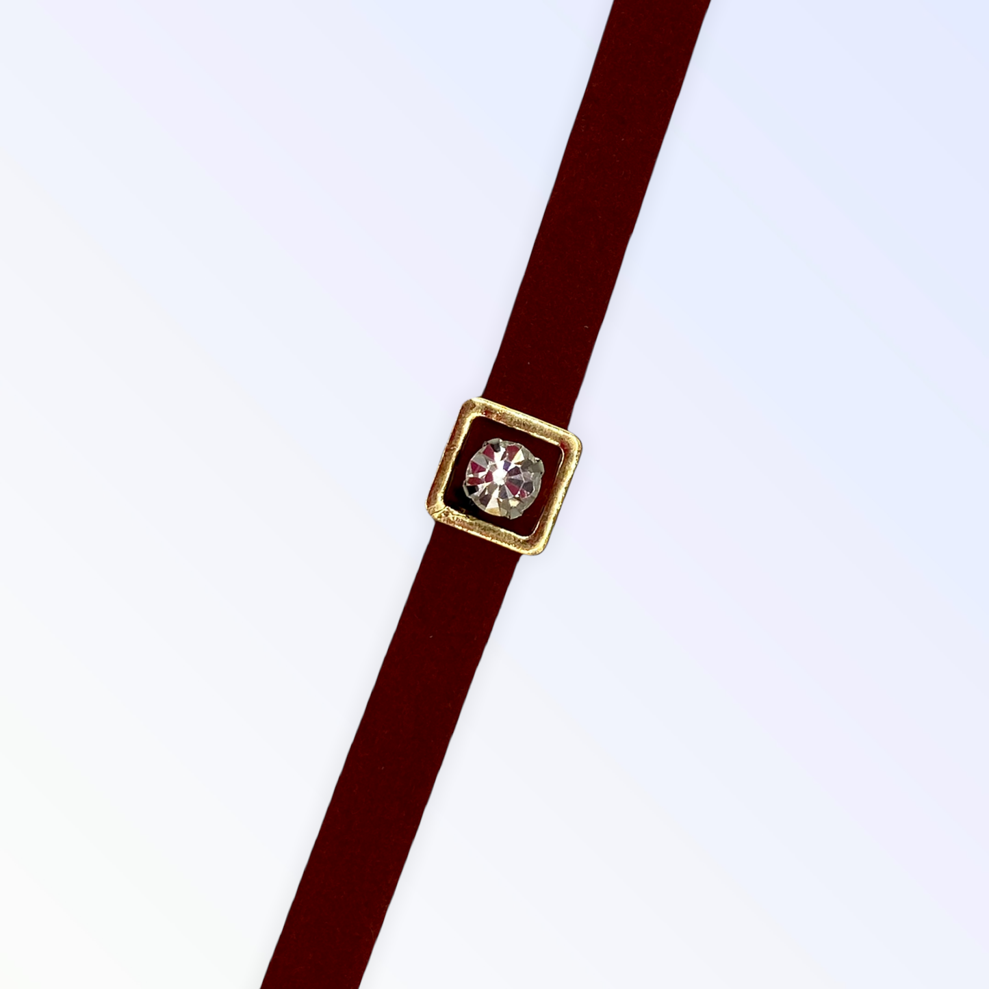 Bark Fifth Avenue Burgundy Buckle Dog Necklace