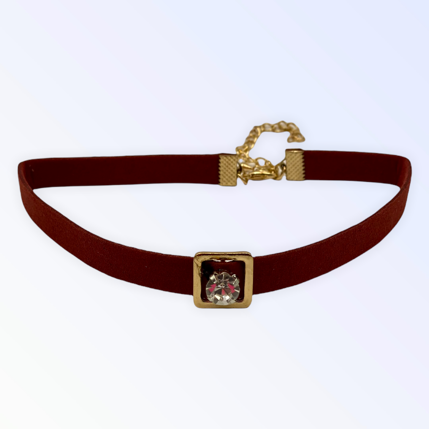Bark Fifth Avenue Burgundy Buckle Dog Necklace