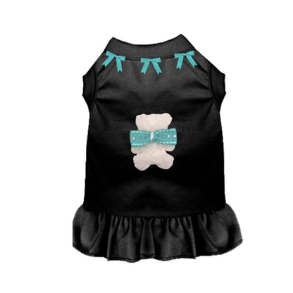 Cuddle Bear Bow dog dress, front view alternate