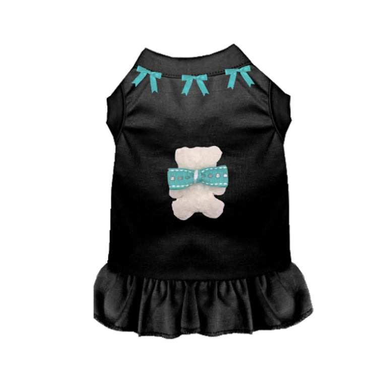 Cuddle Bear Bow dog dress, front view alternate