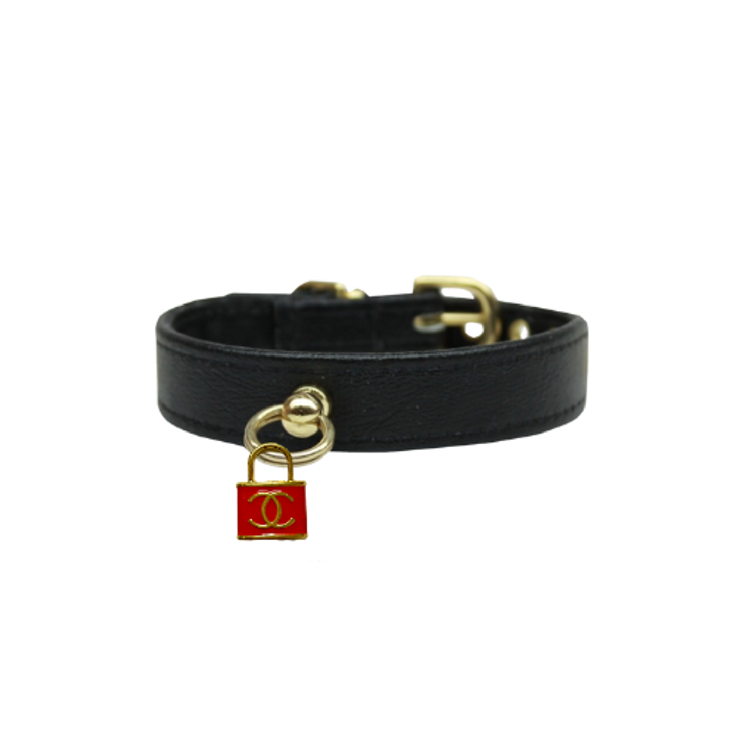 Bark Fifth Avenue CC Lock Charm Dog Collar