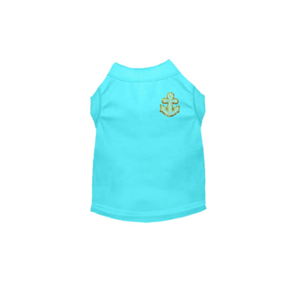 Chenille Embroidered Anchor Dog Shirt