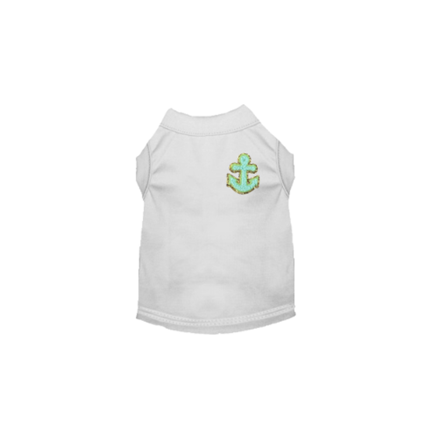 Bark Fifth Avenue Chenille Embroidered Anchor Dog Shirt