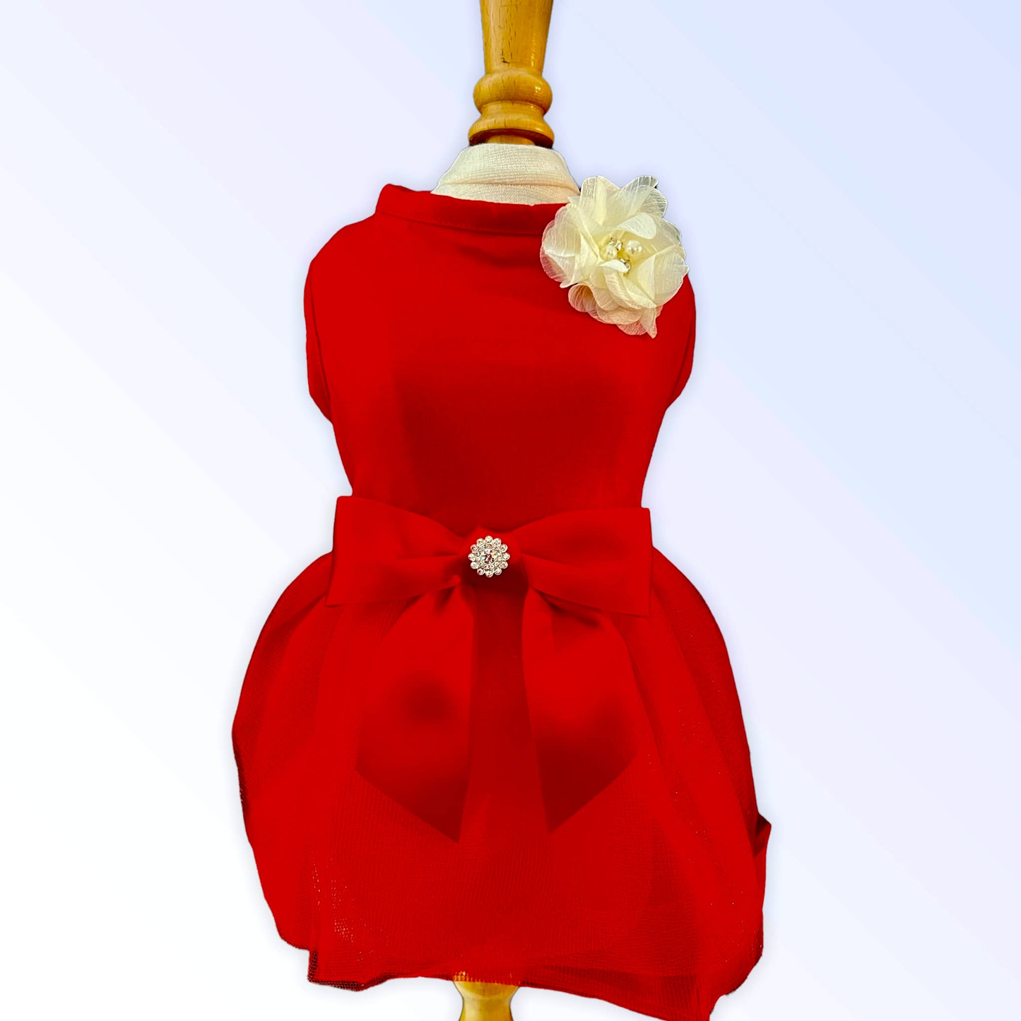 Bark Fifth Avenue Chiffon Flower Holiday Dog Tutu Dress