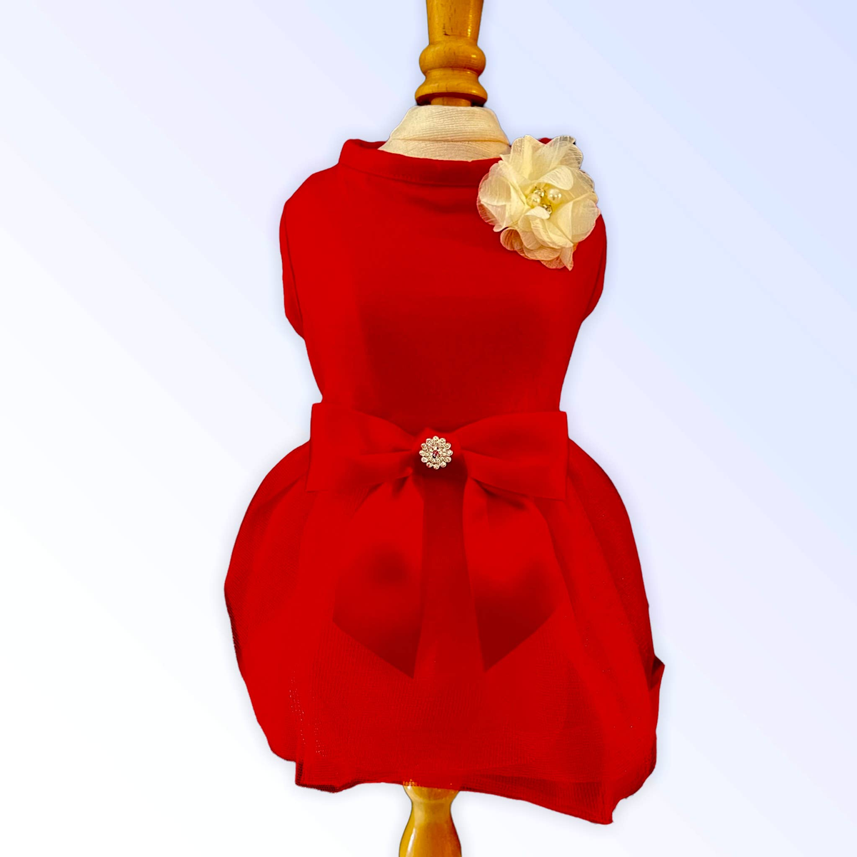 Bark Fifth Avenue Chiffon Flower Holiday Dog Tutu Dress