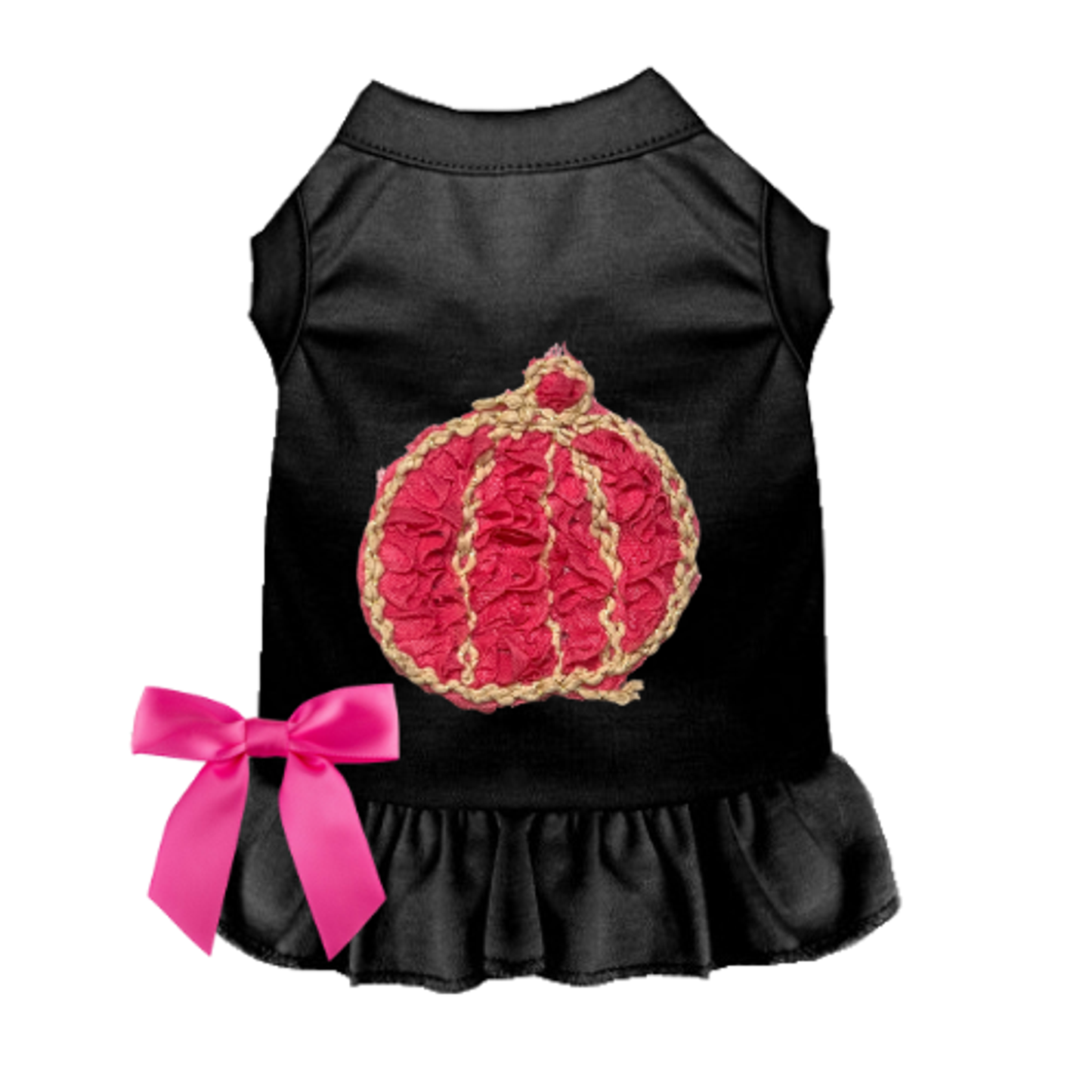 Chiffon Rose Halloween Pumpkin Dog Dress