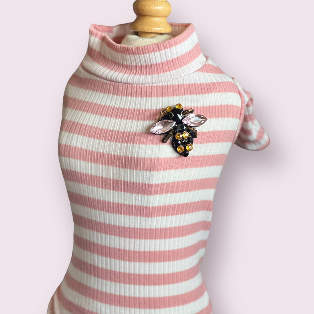 Dazzling Bee Stripe Turtleneck Dog Sweater