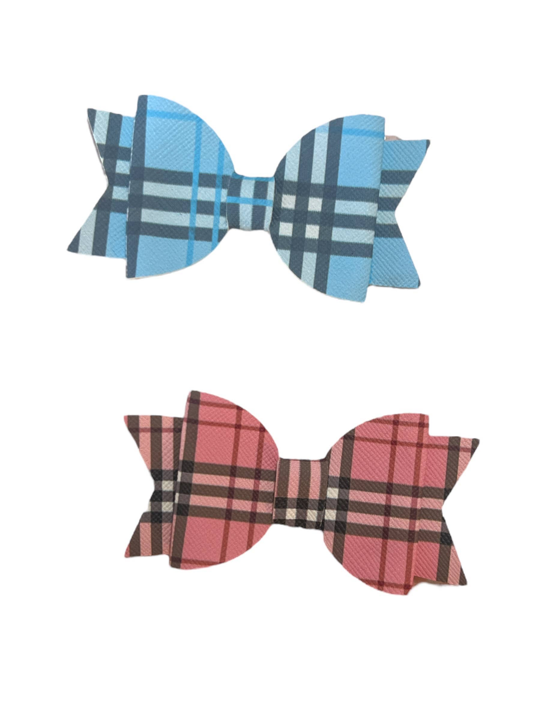 Plaid Vegan Leatherette Dog Hair Barrette