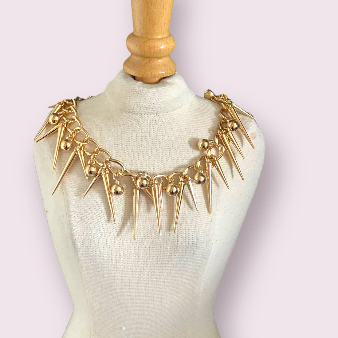Spikey Stud Chain Dog Necklace