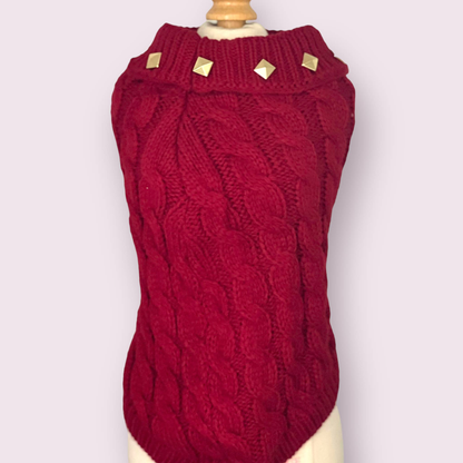 Studded Knit Turtleneck Dog Sweater