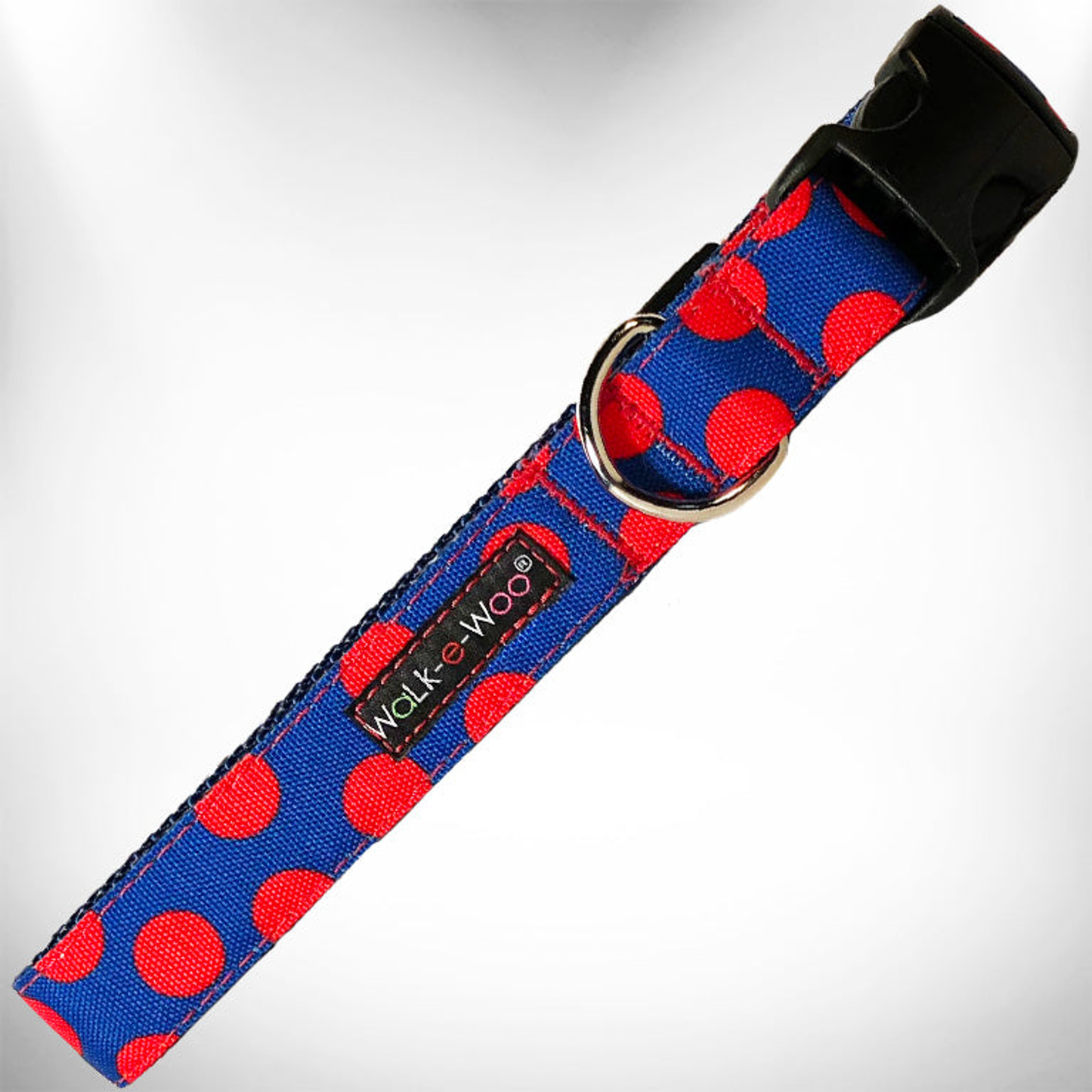 Walk-e-Woo Polka Dot Dog Collar - Nylon, XS to XL