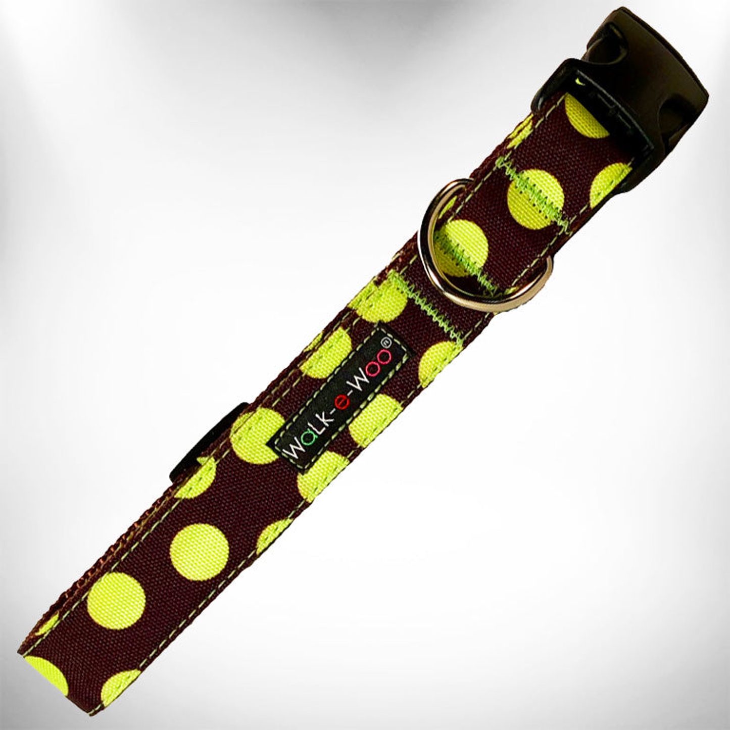 Walk-e-Woo Polka Dot Dog Collar - Nylon, XS to XL