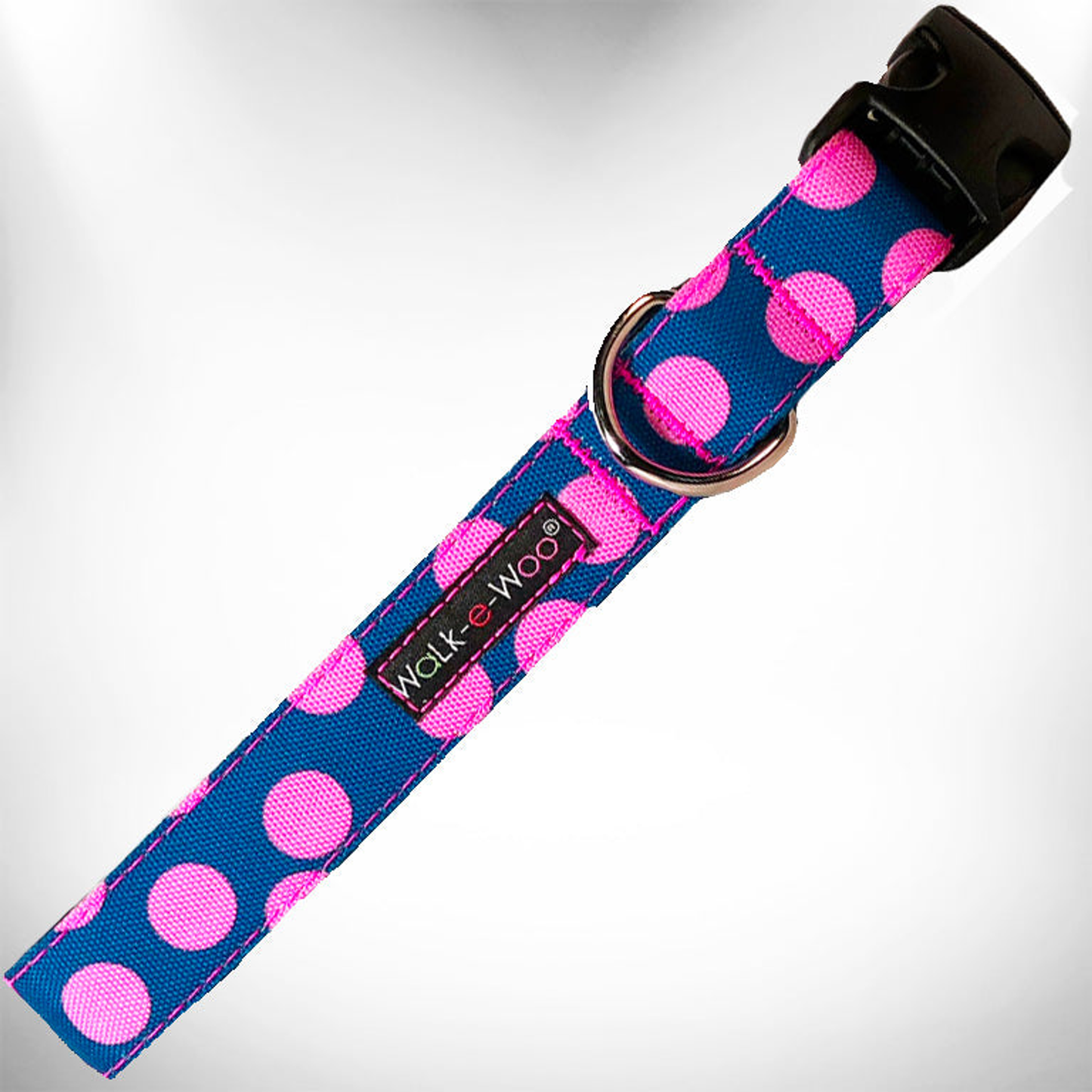 Walk-e-Woo Polka Dot Dog Collar - Nylon, XS to XL