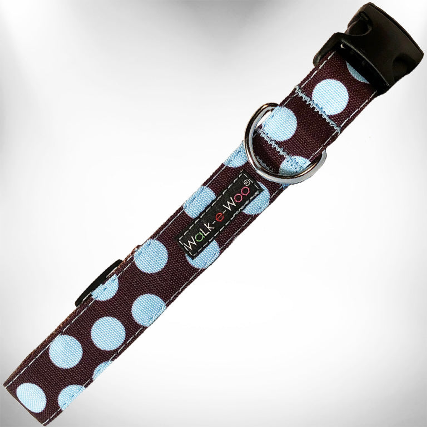Walk-e-Woo Polka Dot Dog Collar - Nylon, XS to XL