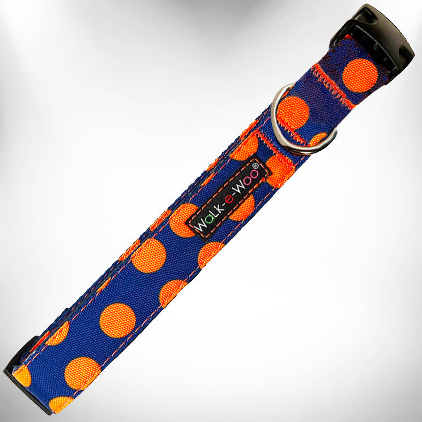 Walk-e-Woo Polka Dot Dog Collar - Nylon, XS to XL
