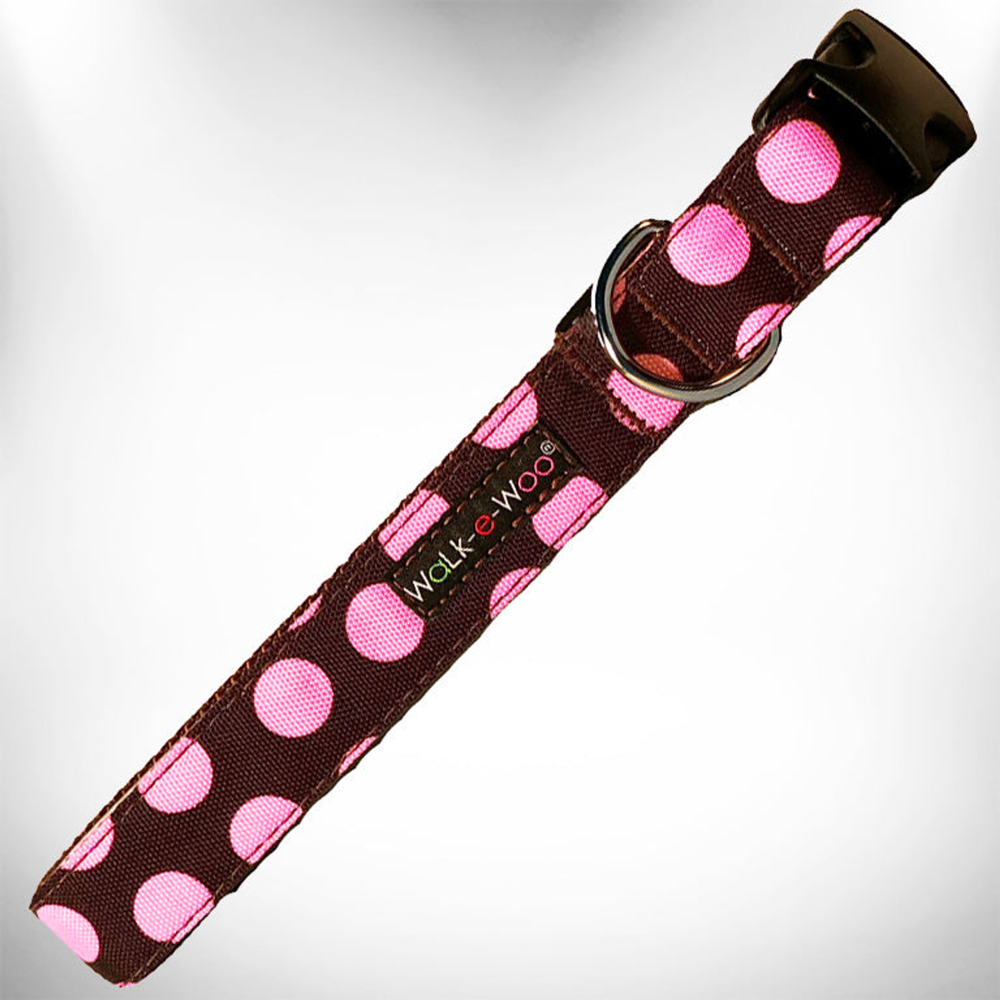 Walk-e-Woo Polka Dot Dog Collar - Nylon, XS to XL