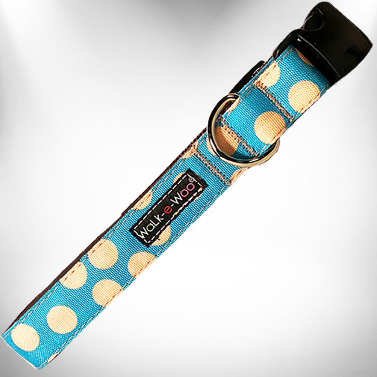 Walk-e-Woo Tan Dot Dog Collar - Nylon, XS to XL