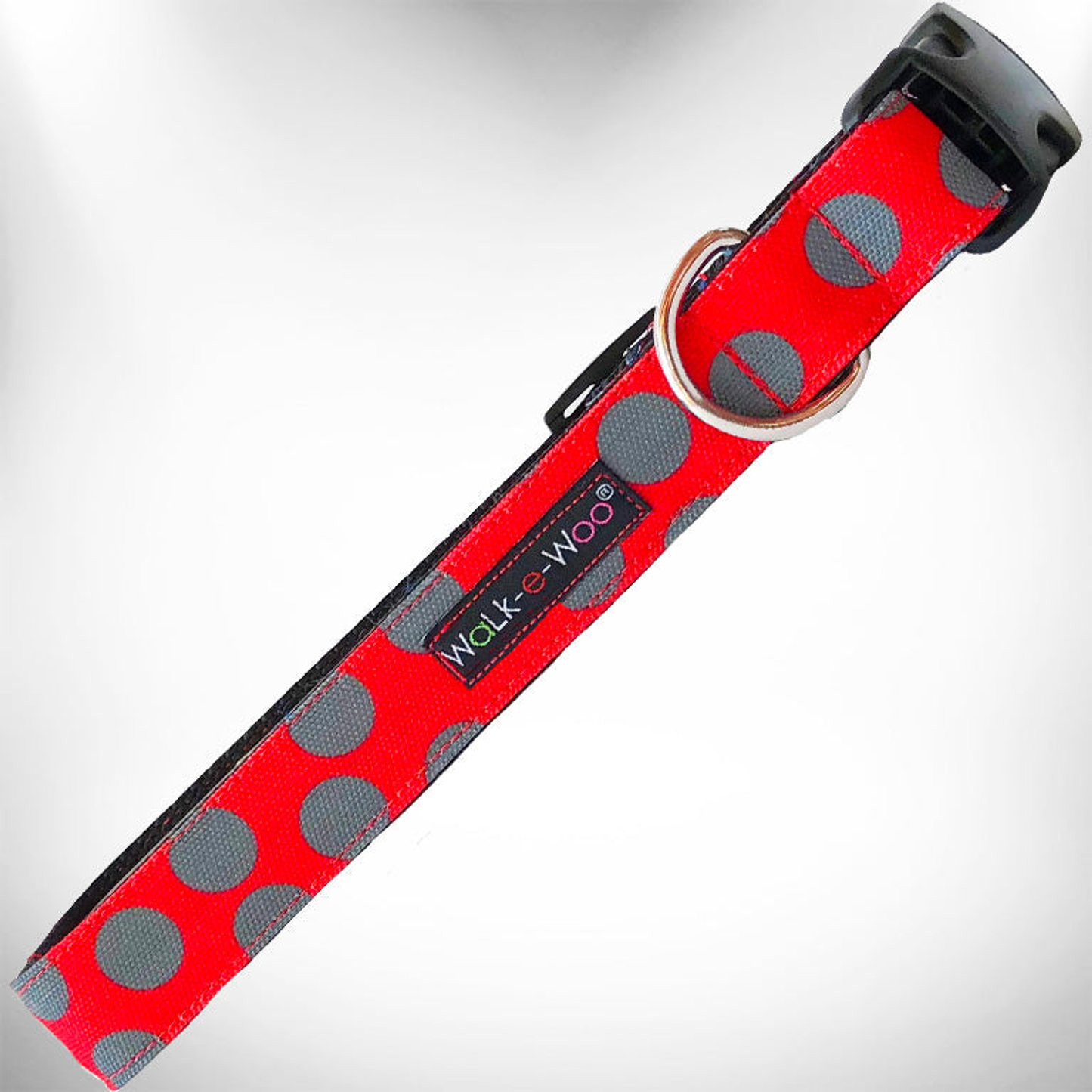 Walk-e-Woo Polka Dot Dog Collar - Nylon, XS to XL
