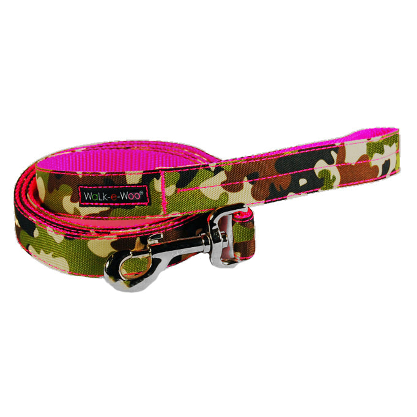 Walk-e-Woo Camo Dog Leash - 5 ft, Brown or Hot Pink