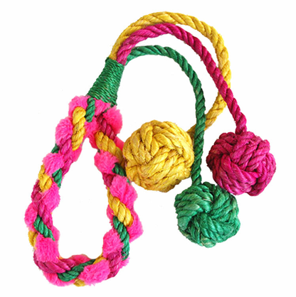 Walk-e-Woo Abaca-Dabra Triple Balls Natural Fiber Dog Toy