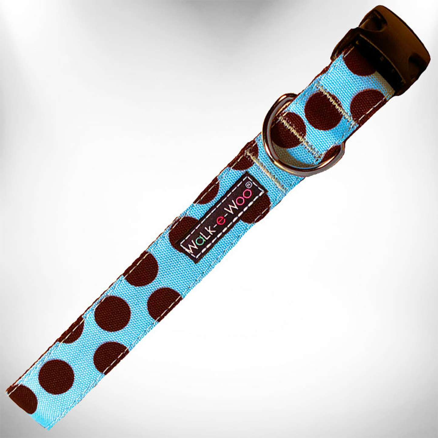 Walk-e-Woo Polka Dot Dog Collar - Nylon, XS to XL