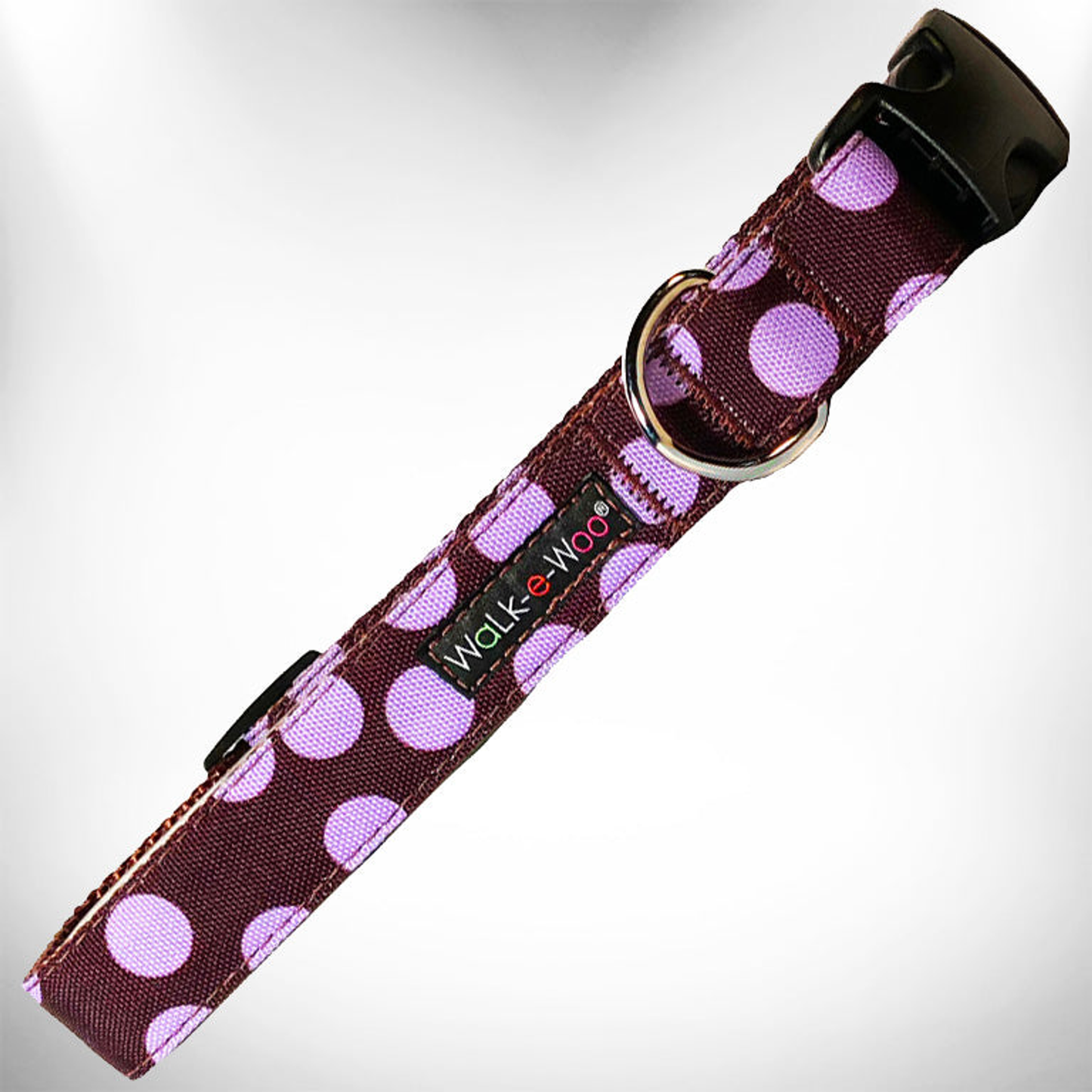 Walk-e-Woo Polka Dot Dog Collar - Nylon, XS to XL