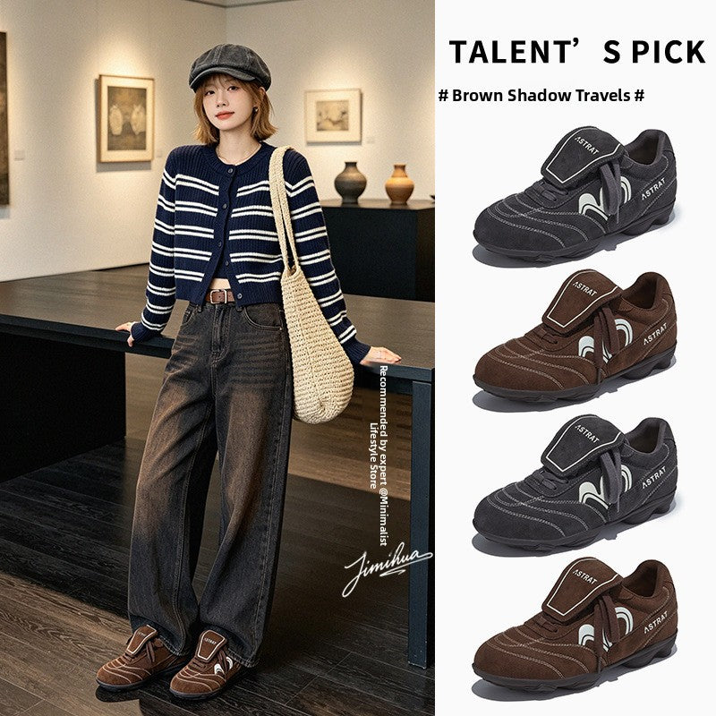 Womens Flip-Top Suede German Training Shoes