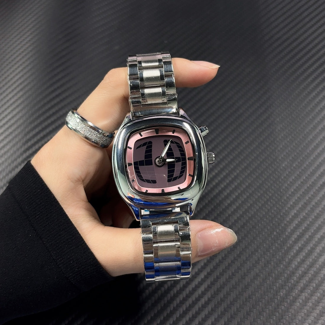 Retro Fashion Square Digital Second Display Quartz Wristwatch
