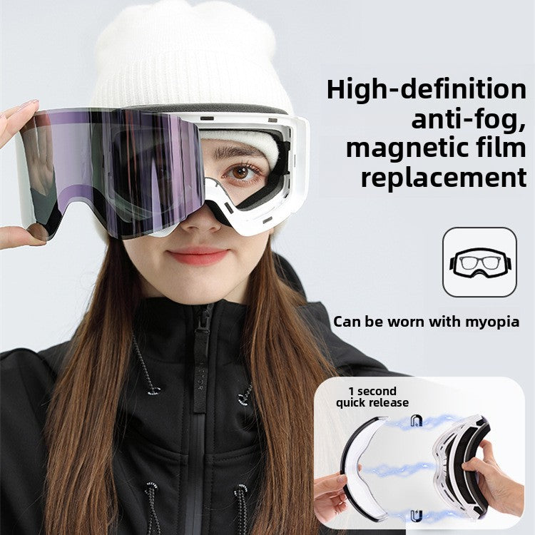 Magnetic Anti-Fog Ski Goggles