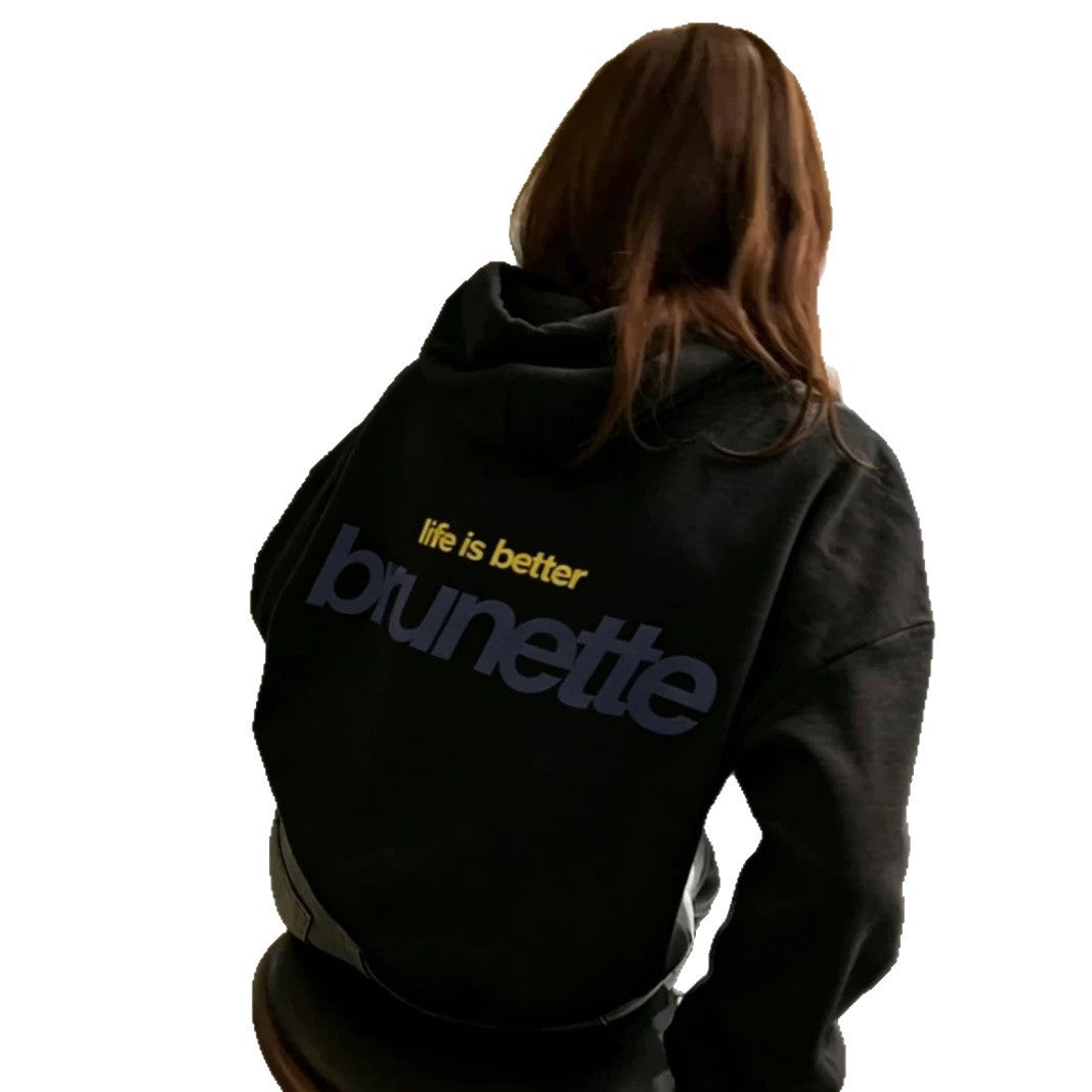 Women's hooded pullover sweater