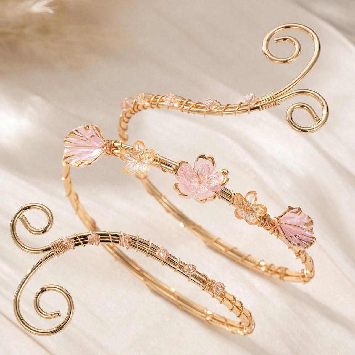 Floral Pearl Wrap-around Bracelet